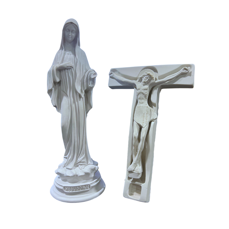 Combo Virgen de Medjugorje y Cristo de Medjugorje