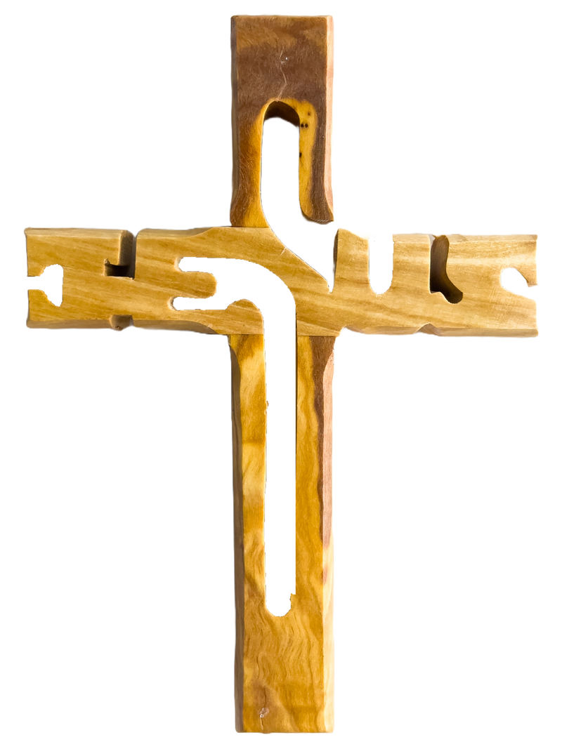 Cruz de Pared de Madera de Olivo 12 cm