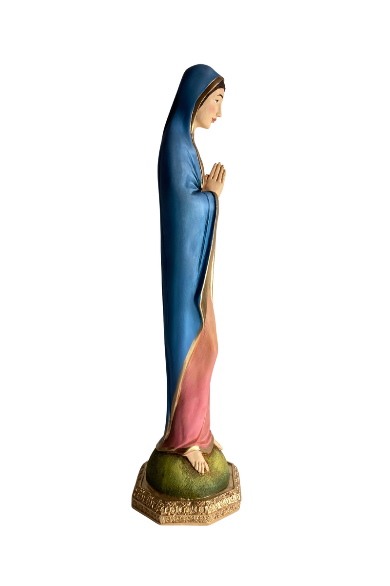 Virgen María resina color vivo - 53 cm