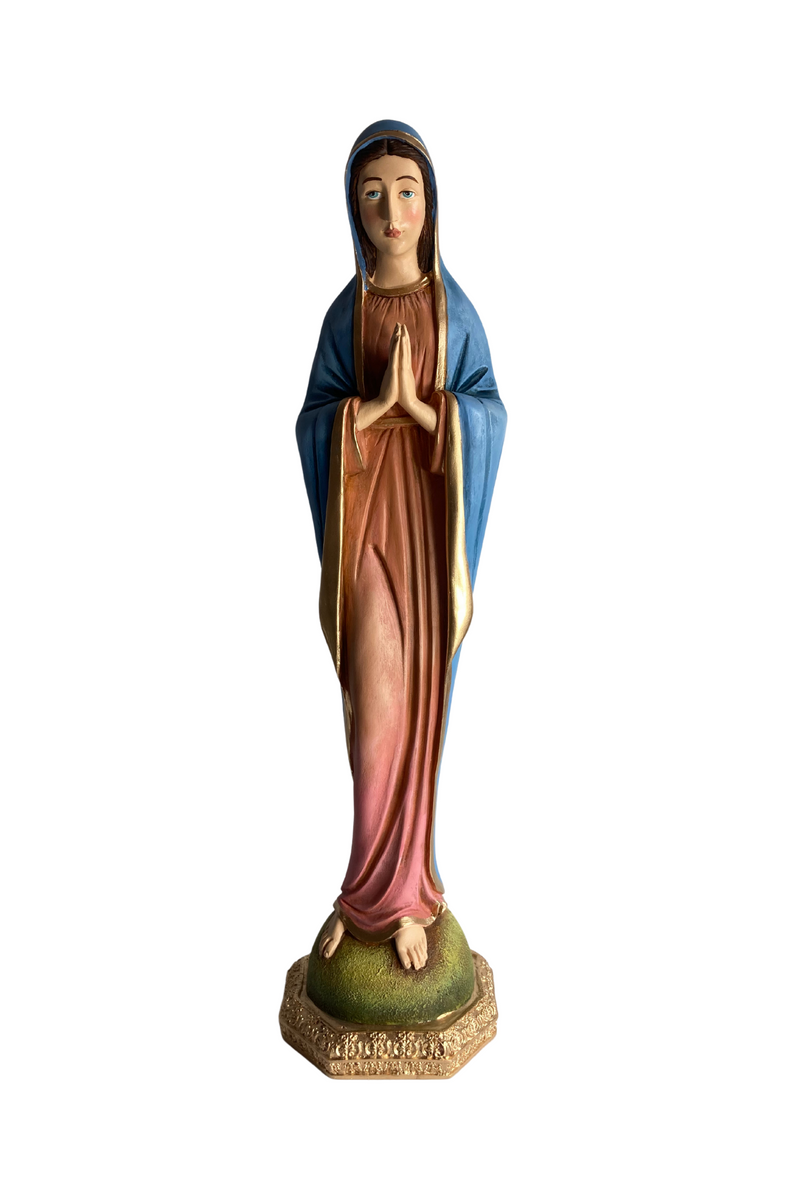 Virgen María resina color vivo - 53 cm